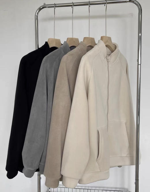 老米优品/ 比男朋友还贴心，比撸猫还舒服🍂《双面摇粒绒羊羔毛外套》蓄热，软糯，好舒服~~拉链卫衣款~ 商品图3