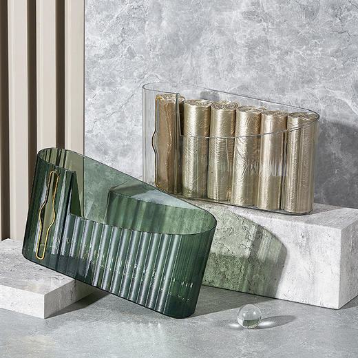 「四色可选！壁挂式」垃圾袋收纳盒壁挂厨房浴室免打孔可抽取垃圾袋收纳整理盒 商品图2