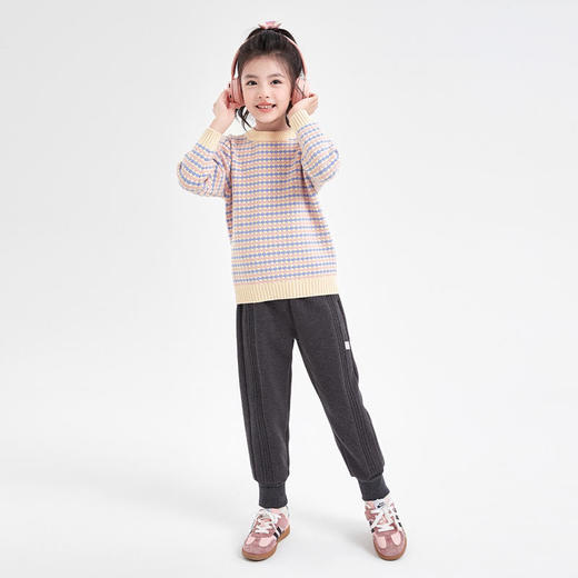 笛莎童装女童裤子2023冬季新款蓄热侧分割束脚裤 商品图2