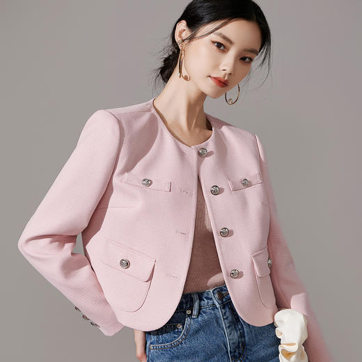 芳外【华夫格减龄色外套】2024秋季新款名媛风女式外套 商品图0