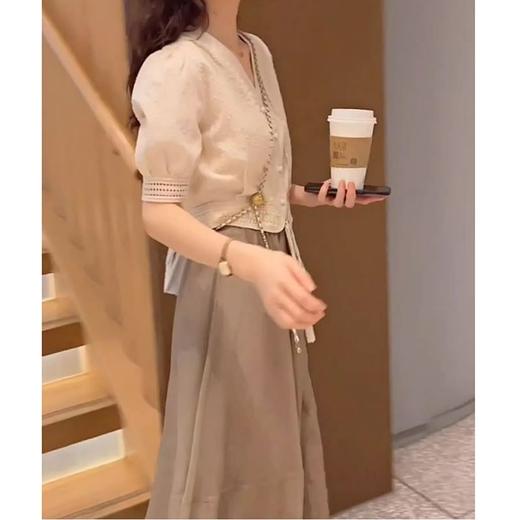 裁缝学苑AX115 轻熟风半身裙纸样小衫套装V领泡泡袖裙子女装打版 商品图2