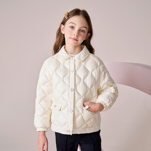 mettekids女童羽绒服2023冬季新款大童小香风90鹅绒儿童保暖外套 商品图1