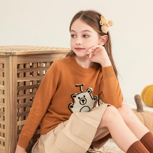 mettekids儿童羊绒衫2023秋季新款童装毛衣男童女童卡通针织衫 商品图3