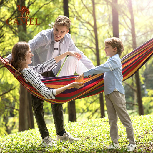 骆驼户外吊床露营郊游网床宿舍秋千寝室家用防侧翻吊椅学生懒人椅 A1S3GA101-2_A1S3GA102-1 商品图0