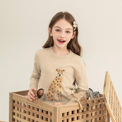 mettekids儿童羊绒衫2023秋季新款童装毛衣男童女童卡通针织衫 商品图2
