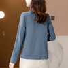 KQLA83N6654 文艺复古盘扣刺绣长袖打底衫女秋装2023新款大码宽松显瘦长袖T恤 商品缩略图3