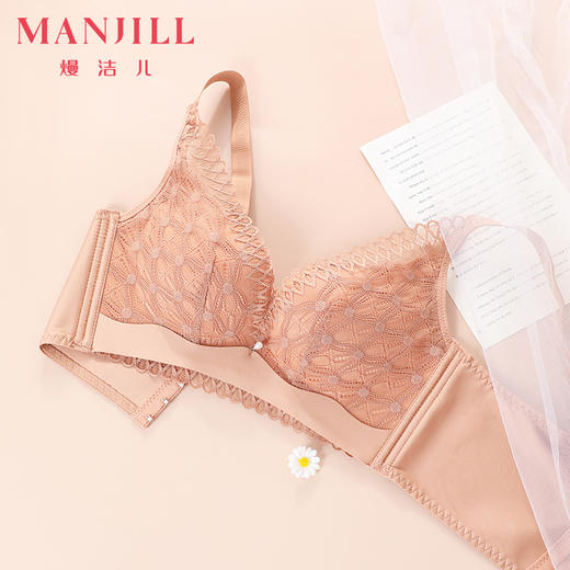 熳洁儿 轻薄透气舒适内衣女大胸显小收副乳防下垂性感蕾丝文胸21751503 商品图2