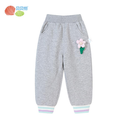 贝贝怡童装秋冬新款女童时尚休闲加绒长裤保暖束脚裤女宝宝运动裤233K2565
 商品图6