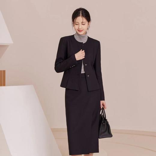 【à perles】高支客供羊毛小香风收腰圆领西装半裙套装【现货】 商品图2