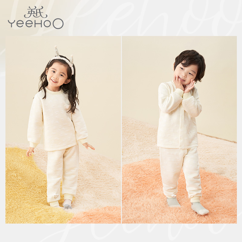 英氏男女儿童内衣套装夹棉恒温保暖秋冬保暖裤YLCAJ31016A