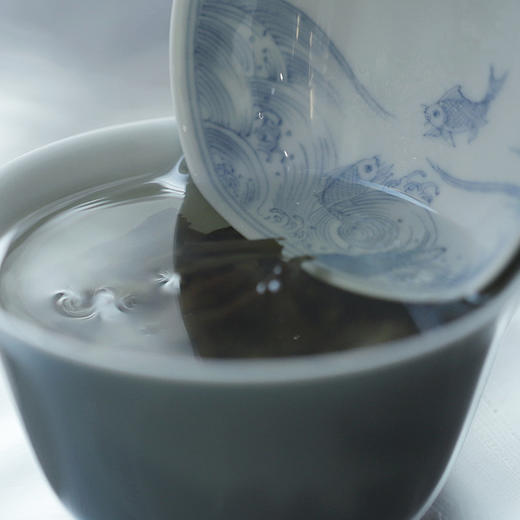 景德镇 忘言/知鱼在川茶碗 手绘盖碗带盖泡茶茶盏茶碗手绘陶瓷茶具 商品图5