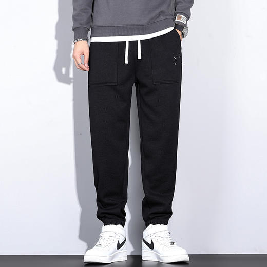 【圈】特大码【新款DQ】350斤大依优型大码男装宽松弹力休闲束脚运动裤加肥加大长裤胖子卫裤 商品图1