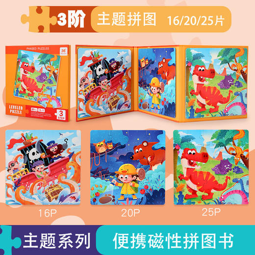 【49.9/任选两件】儿童磁力进阶拼图书 幼儿园宝宝玩具1-3周岁早教益智磁性拼图lm 商品图9