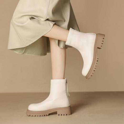 ZHR马丁靴女2023秋冬新款英伦风时髦短靴圆头厚底女短靴休闲百搭 商品图5