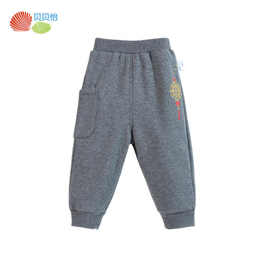 贝贝怡童装男女童秋冬款加绒长裤国潮风保暖束脚裤儿童暖绒蹦蹦裤233K2538
 商品图6