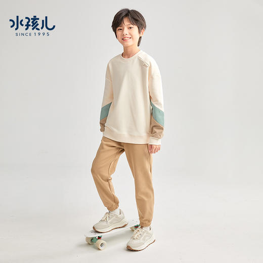 水孩儿童装秋冬新款男童卫衣时尚潮流宽松圆领运动中大童长袖上衣 商品图2