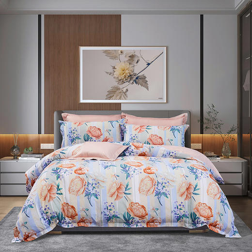富安娜纯棉四件套-霖茵花语 商品图0