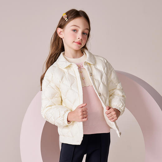 mettekids女童羽绒服2023冬季新款大童小香风90鹅绒儿童保暖外套 商品图2