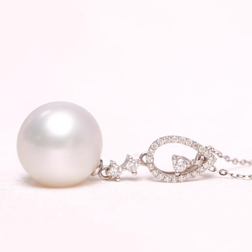 美裕 金18K海水珍珠吊坠 南洋珠吊坠13-13.5mm白 43193 商品图2