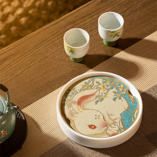 朱炳仁·铜 月见喜乐 中秋茶礼 纯手工錾刻金桂 商品图4