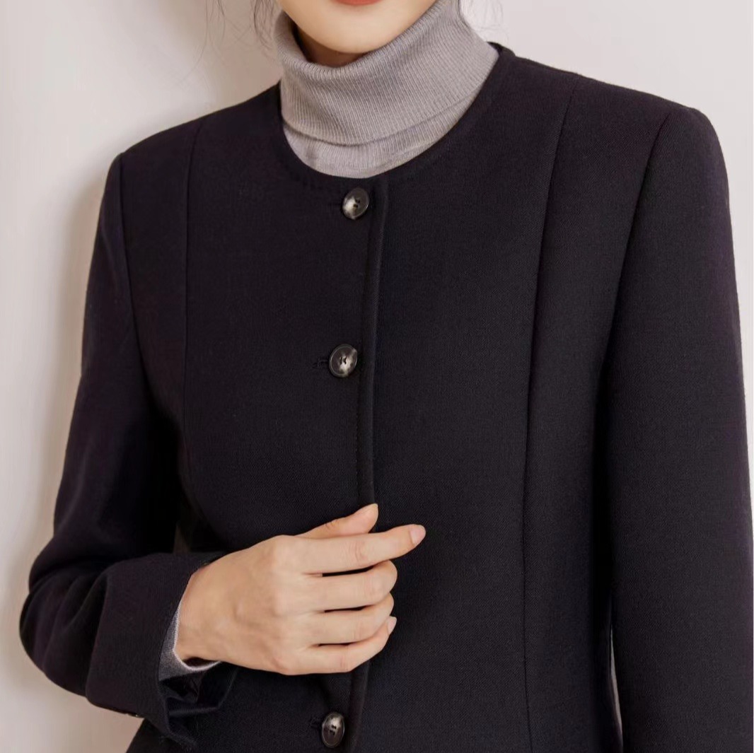 【清仓，不退不换】高支客供羊毛小香风收腰圆领西装半裙套装【现货】