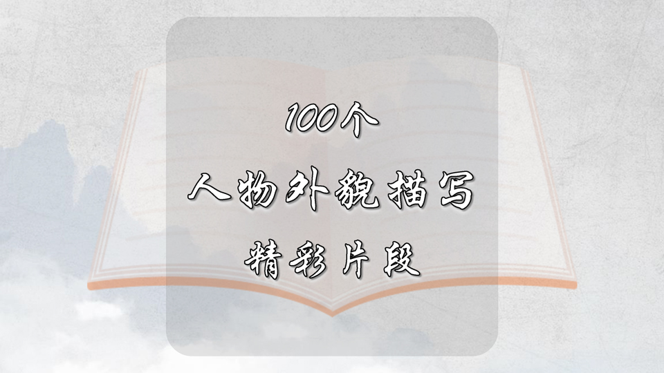 100个人物外貌描写精彩片段