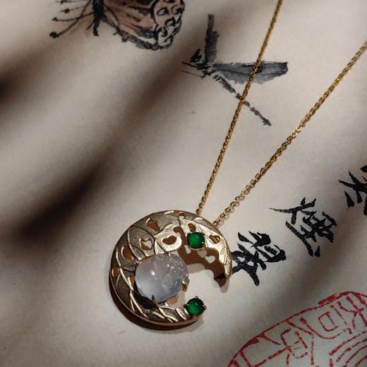【童话】18k镶嵌翡翠项坠 商品图1