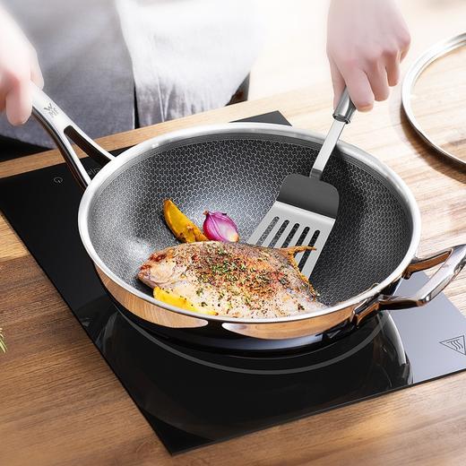 WMF AWF 炒锅不锈钢蜂窝炒菜锅30CM 电磁炉燃气通用 炒锅蜂窝晶盾升级(配玻璃盖) 商品图5