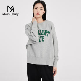 米加蜜宽松灯笼袖圆领休闲卫衣