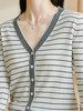 米思阳2026春季新款经典百搭条纹针织衫修身v领纽扣长袖外套2942 商品缩略图4