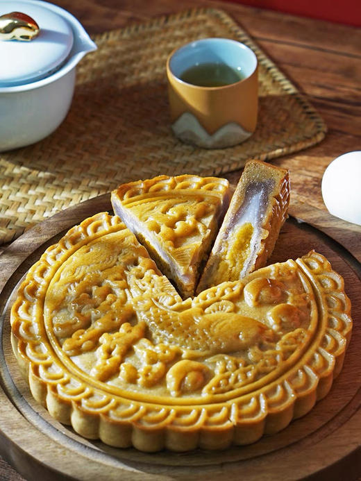 手工大月饼 芋泥麻薯肉松蛋黄500g 商品图2