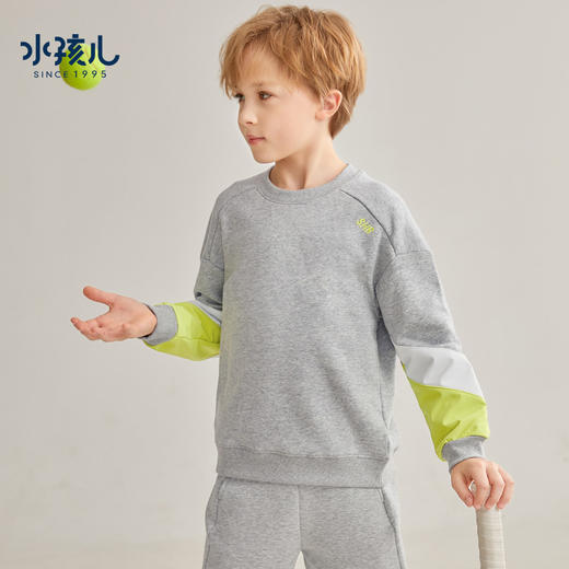 水孩儿童装秋冬新款男童卫衣时尚潮流宽松圆领运动中大童长袖上衣 商品图3