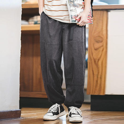 马登工装 美式复古灯芯绒束脚休闲裤宽松拼接cityboy卫裤长裤男秋 商品图4