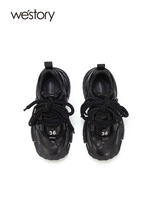 westory2023秋季新品运动系带休闲老爹鞋厚底潮流运动女鞋W23CM73951 商品图1