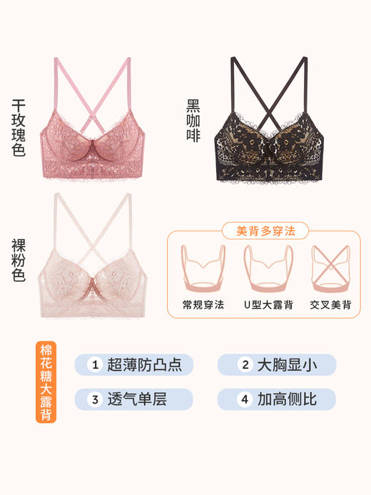 【断码清仓】奶糖派杯文胸无痕轻薄透气文胸罩显胸小内衣女夏【非质量问题不退不换】 商品图2