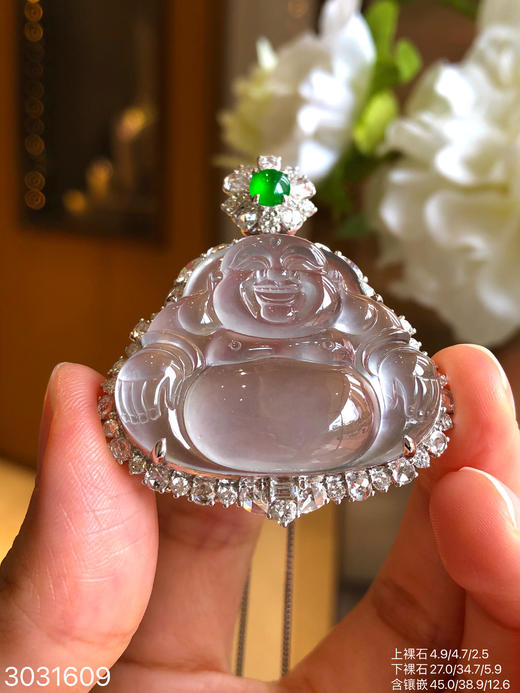 3031609，玻璃佛公吊坠。具体价格微信咨询 商品图2