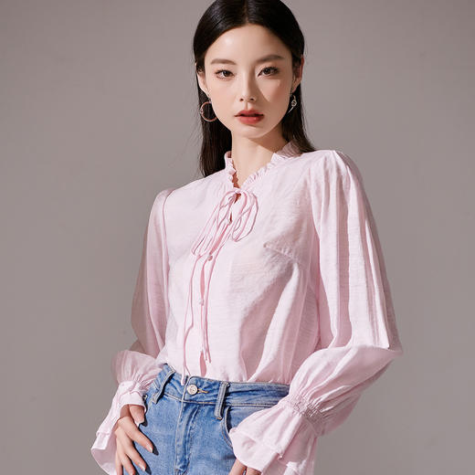 芳外【法式系带衬衫】23秋款灯笼袖显白女式衬衫 商品图2