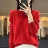 丁摩一线成衣羊毛衫女宽松圆领百搭针织毛衣打底羊绒AL D202 商品缩略图3