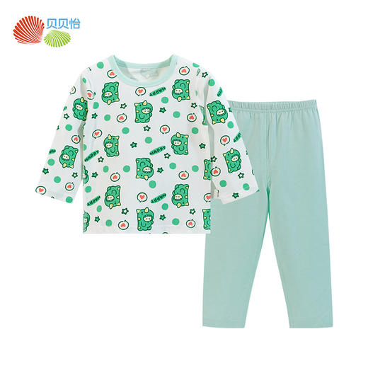 贝贝怡男童睡衣套装秋季新款家居服恐龙满印婴幼童衣服薄款空调服233T2642 商品图7