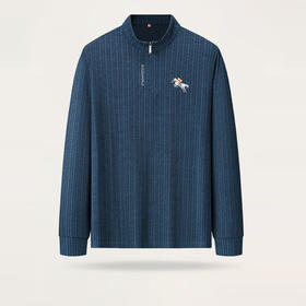 【新款DWP】大依优型大码立领长袖T恤男装加肥加大体恤大号上衣胖子打底