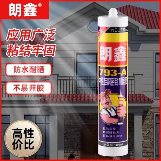 朗鑫透明玻璃胶中性硅酮密封胶793防霉防水耐候快干胶门窗密封胶家装修补防霉防水填缝胶1支 商品图0