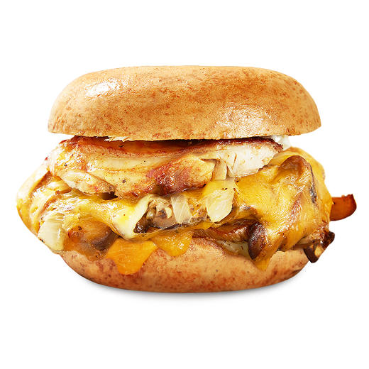 尖椒鸡腿芝士贝果汉堡 商品图0