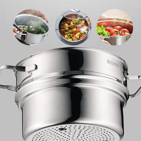 WMF蒸锅20cm带蒸屉Dimension蒸笼汤锅两用 电磁炉燃气适用