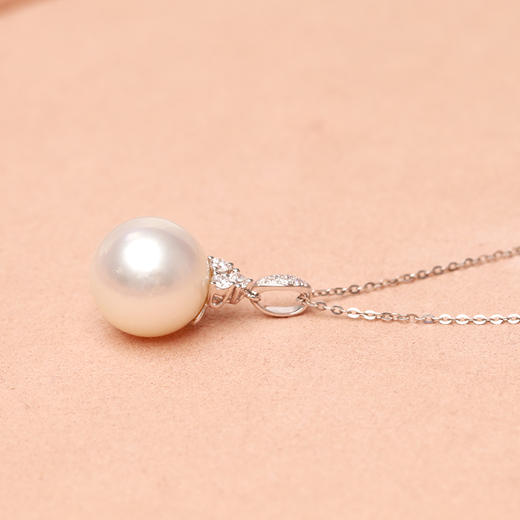 美裕 金18K海水珍珠吊坠 南洋珠吊坠13-13.5mm白 106439 商品图4