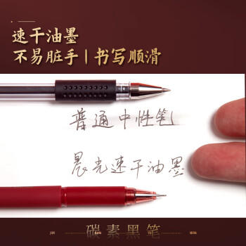 晨光（M&G）文具0.5mm黑色中性笔 高颜值学生全针管签字笔 故宫金榜题名考试水笔 PP盒装4支AGPC3403A考试 商品图3