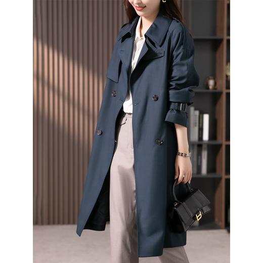 【现货7天】英伦双排扣宽松减龄中长款风衣外套女2023秋季新款韩版大衣 商品图0
