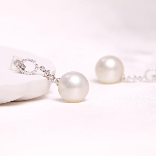 美裕  金18K海水珍珠耳钉 南洋珠 12.5-13mm白 106831 商品图1