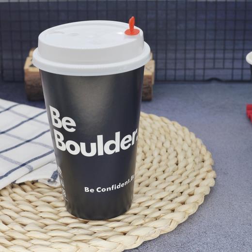 【50个】黑色英文带盖纸杯  一次性咖啡奶茶饮品杯 400ml/500ml  加厚英伦防烫热饮咖啡杯 商品图3