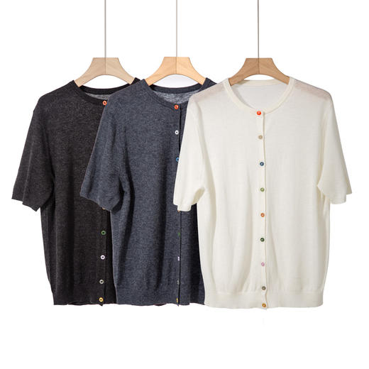 彩扣圆领开衫 商品图1