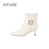 Dfuse迪芙斯冬季新款复古短靴细高跟踝靴加绒加厚DF34116016/DF34118016 商品缩略图8